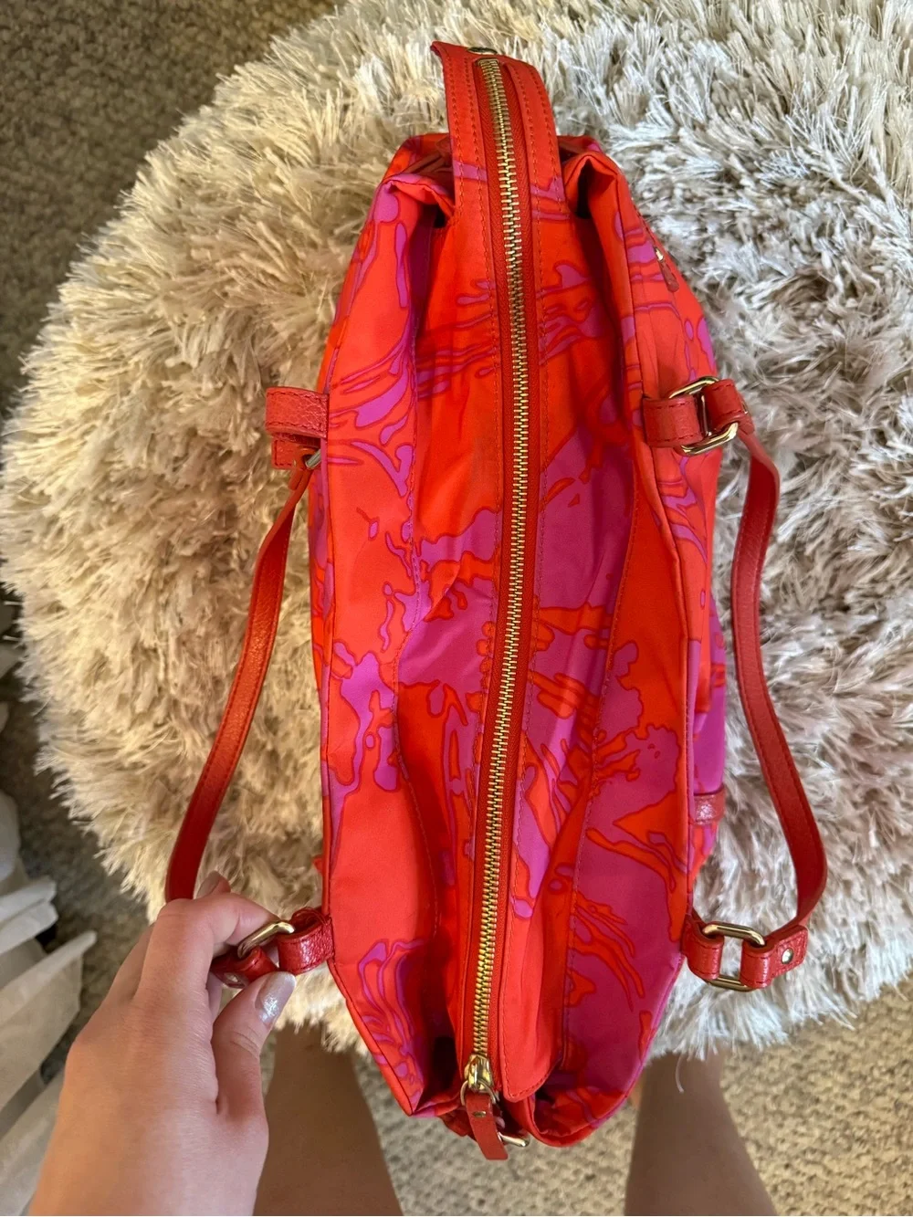 Kate Spade Red & Pink Floral Nylon